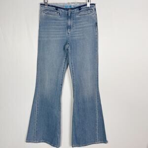 MiH Jeans Womens 26 Marrakesh Kick Flare Jeans Light Wash Cut Waist Cotton